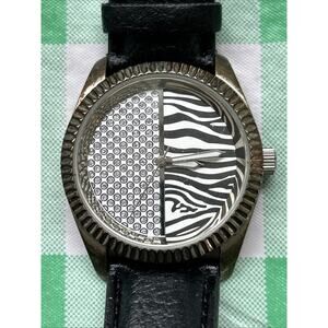 Chicos Zebra Print Dial Black Band Women’s Quartz Watch